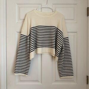 Cream and black sweater